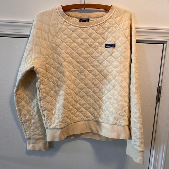Patagonia Women’s M Organic Cotton Quilted Crew Neck Sweatshirt - Yellow/orange - Picture 1 of 6
